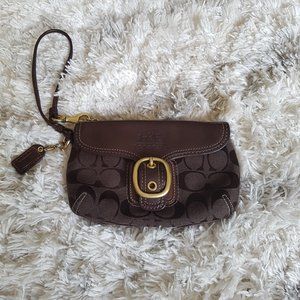 Coach Wristlet in Brown Signature Canvas (NWOT)